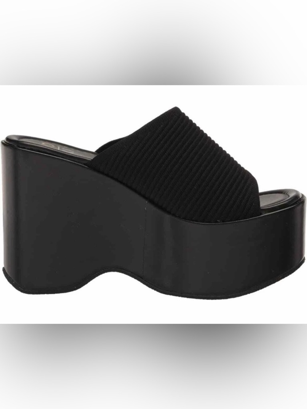 YOKI Dusky4 Knit Mule Chunky Black Platform Slide Sandals Size 8.5